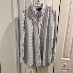 Ralph Lauren Blue and White Striped Casual Shirt